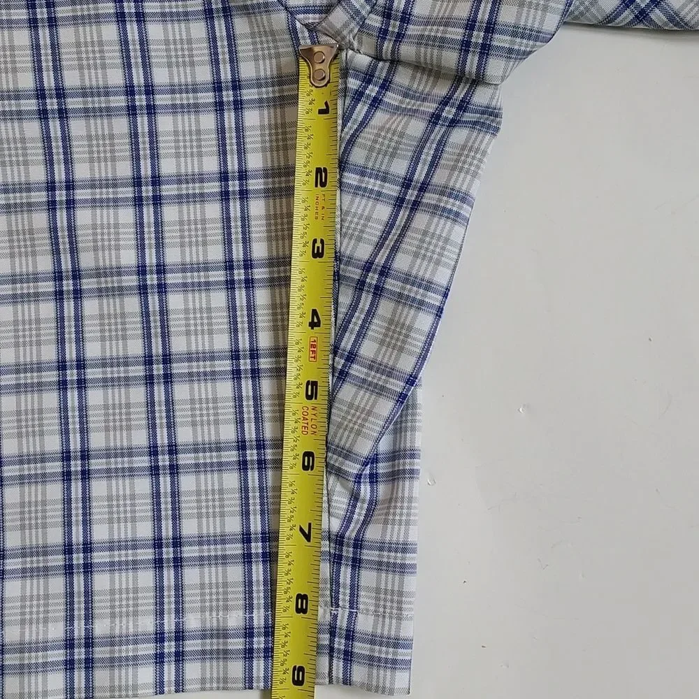 Mens Izod Golf X-Treme Function Blue/Gray/White Plaid Shorts 9